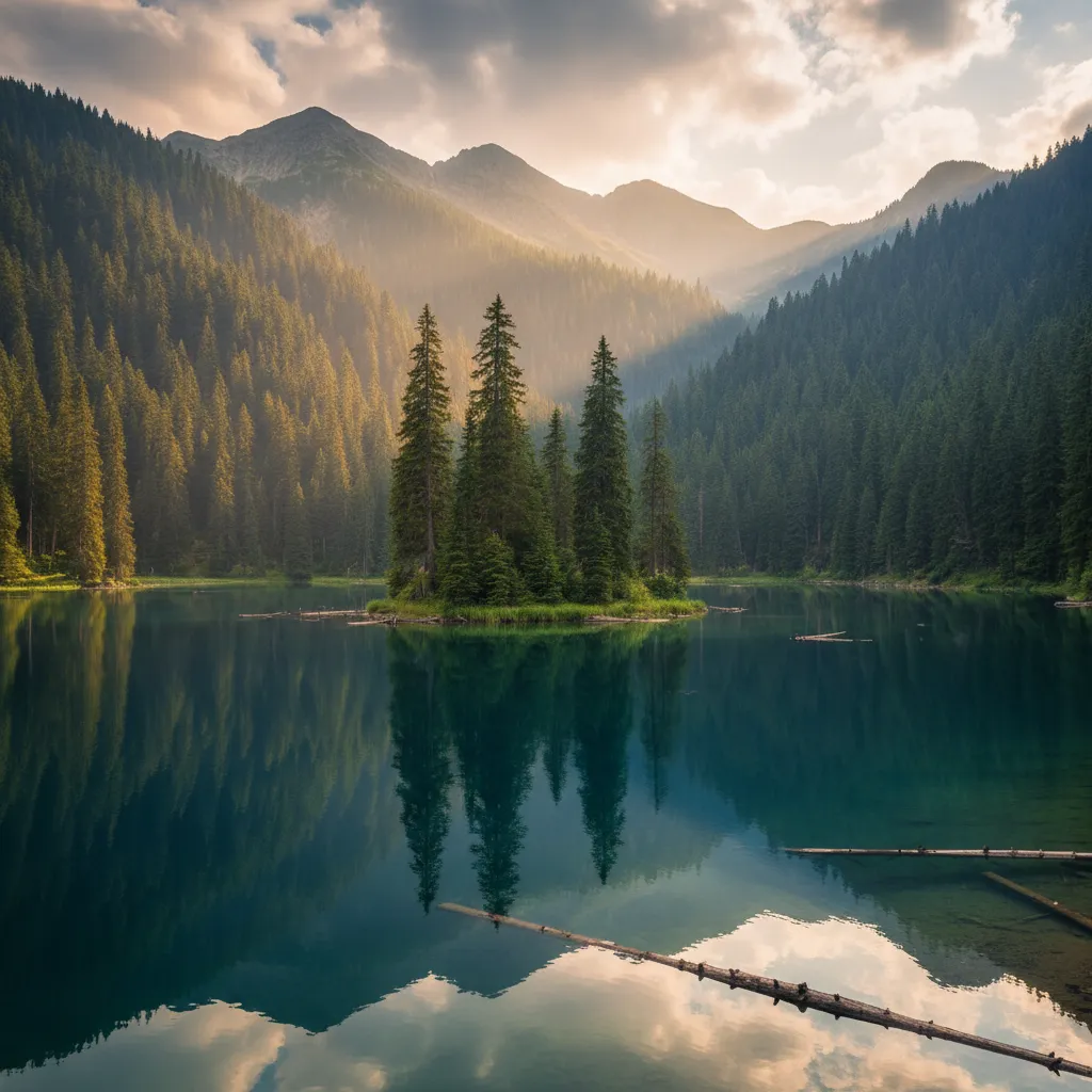photorealistic image - only one - lake synevir